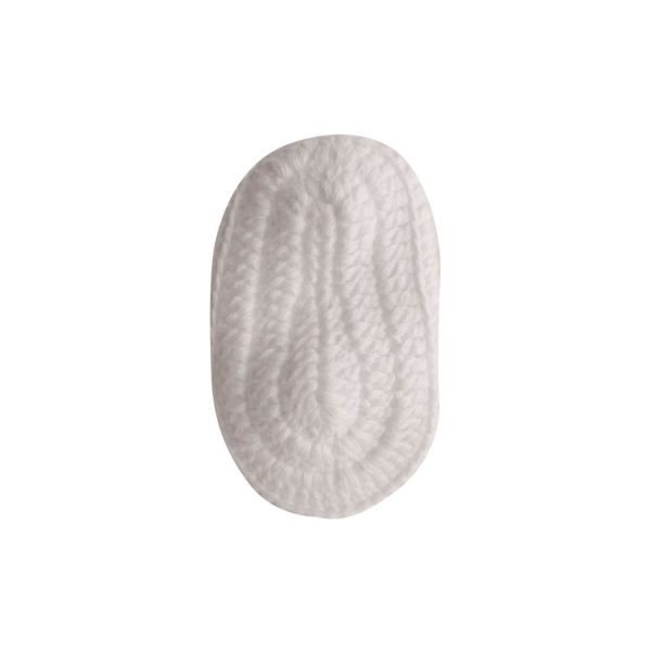 <span>Kirby</span> Newborn White Crochet Booties with Monogram Strap - Image 5