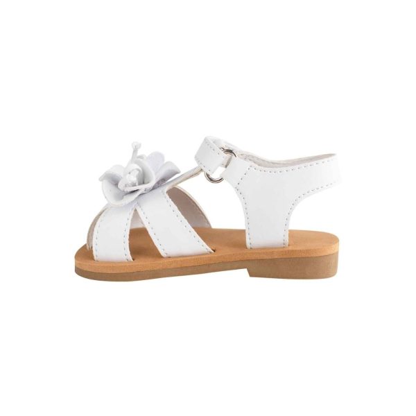 <span>Olivia</span> Toddler White T-Strap Sandals with Flower - Image 2