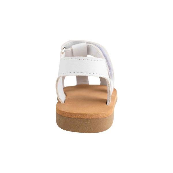 <span>Olivia</span> Toddler White T-Strap Sandals with Flower - Image 3