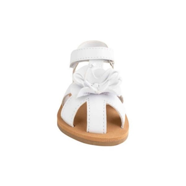 <span>Olivia</span> Toddler White T-Strap Sandals with Flower - Image 4