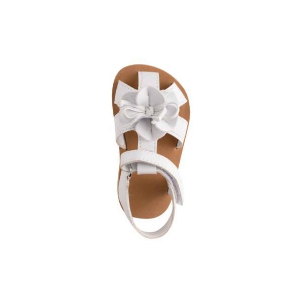 <span>Olivia</span> Toddler White T-Strap Sandals with Flower - Image 5