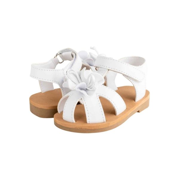 <span>Olivia</span> Toddler White T-Strap Sandals with Flower - Image 7