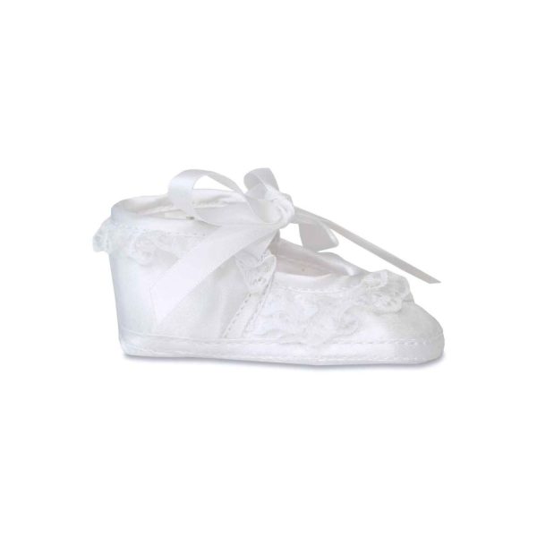 <span>PAISLEE</span> Infant White Satin Dress Shoes - Image 2