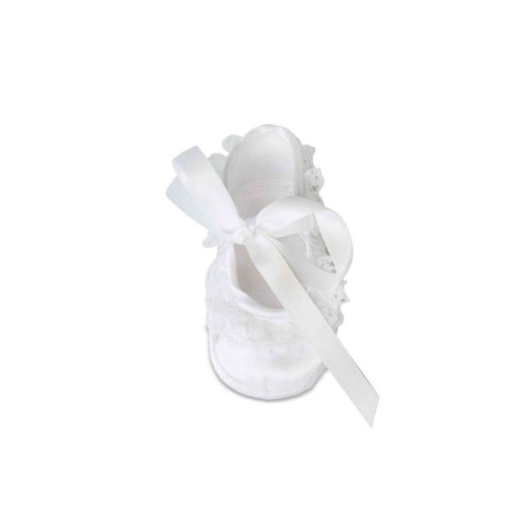 <span>PAISLEE</span> Infant White Satin Dress Shoes - Image 5