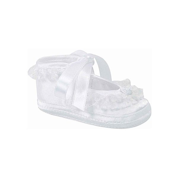 PAISLEE Infant White Satin Dress Shoes