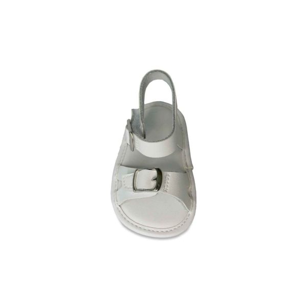 <span>Parker</span> Infant White Leather Soft Sole Sandals - Image 3