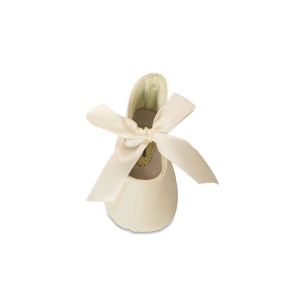 <span>Sabrina</span> Infant Ivory Lambskin Soft Sole Dress Flats - Image 4
