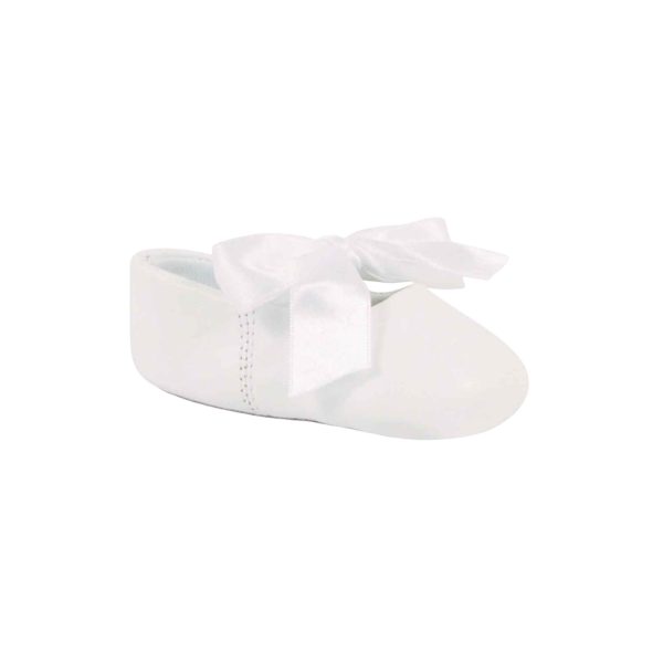 Sabrina Infant White Lambskin Soft Sole Dress Flats