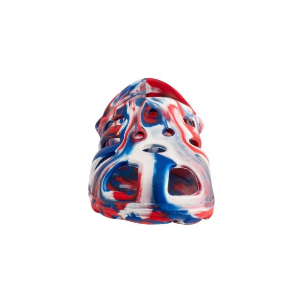 <span>Sunny</span> Toddler Red, White and Blue Molded Clogs with Back Straps - Image 4
