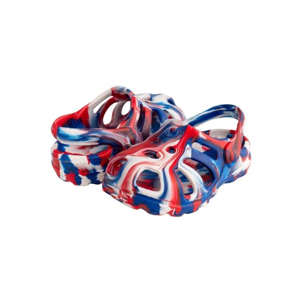 <span>Sunny</span> Toddler Red, White and Blue Molded Clogs with Back Straps - Image 7