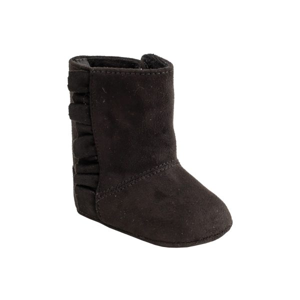 ZOE Infant Black Suedecloth Ruffle Boots